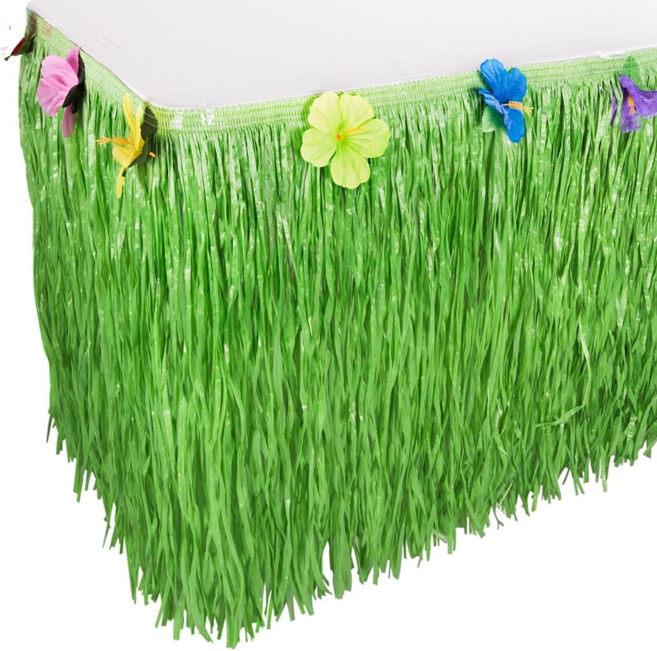 Luau Grass Table Skirt Natural Hawaiian Table Skirt Tropical Party Decorations